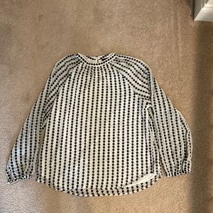 Ann Taylor black and white blouse